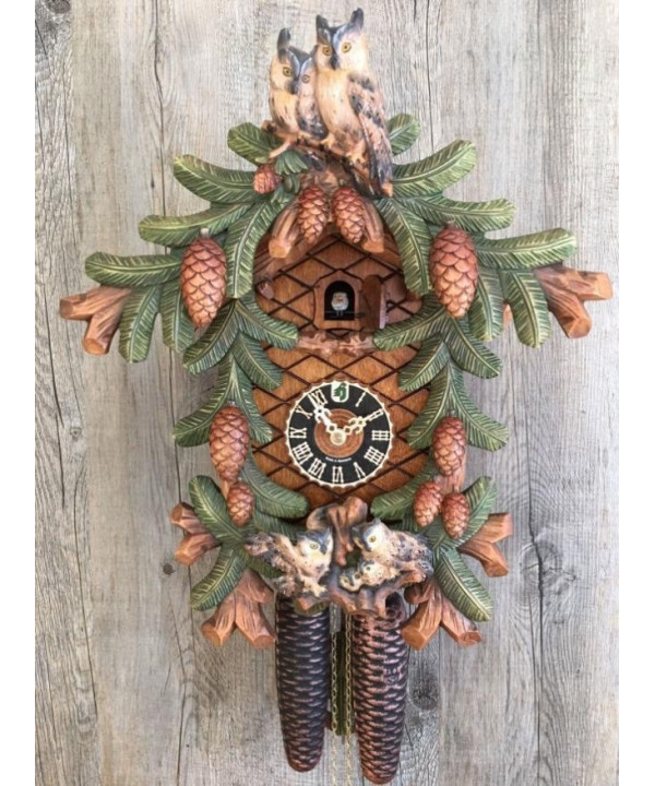 Reloj de cuco Hoenes (bosque negro) en madera tallada-Sangalli por